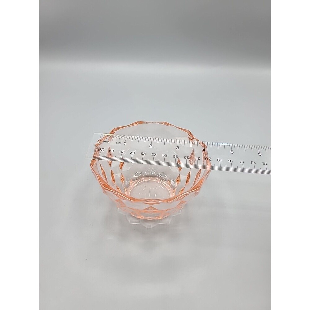 Vintage Jeannette Pink Depression Glass Cubist 4.25 Inch Bowl - Picture 9 of 9
